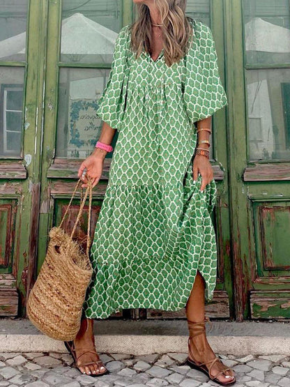 Vestido largo bohemio estampado
