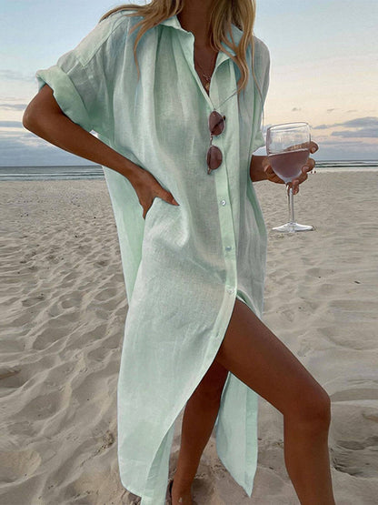 Vestido Camisero Maxi Sencillo