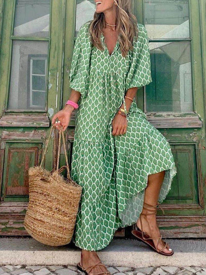 Vestido largo bohemio estampado