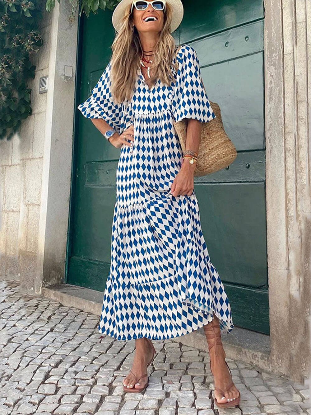 Vestido largo bohemio estampado