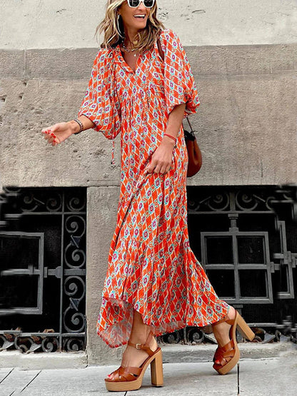 Vestido largo bohemio estampado