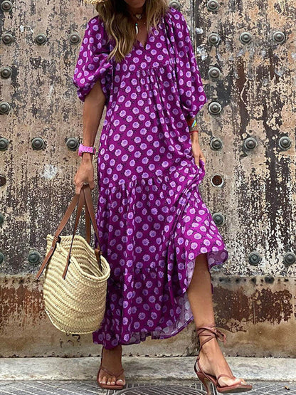 Vestido largo bohemio estampado
