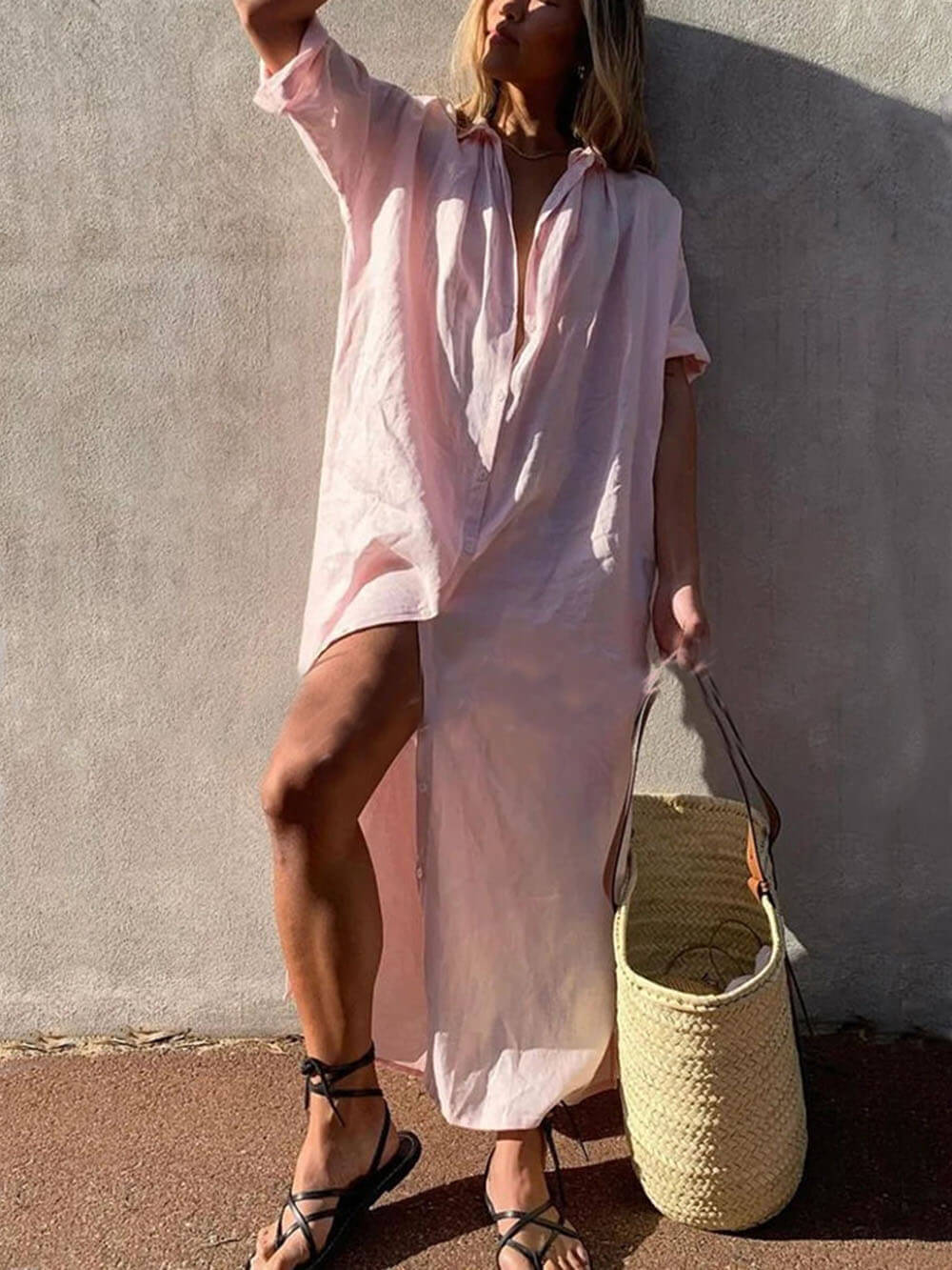 Vestido Camisero Maxi Sencillo