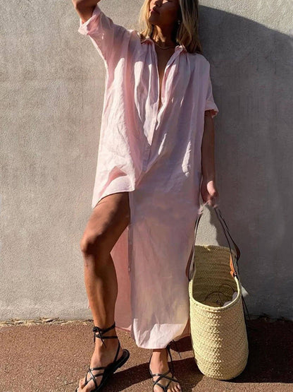 Vestido Camisero Maxi Sencillo