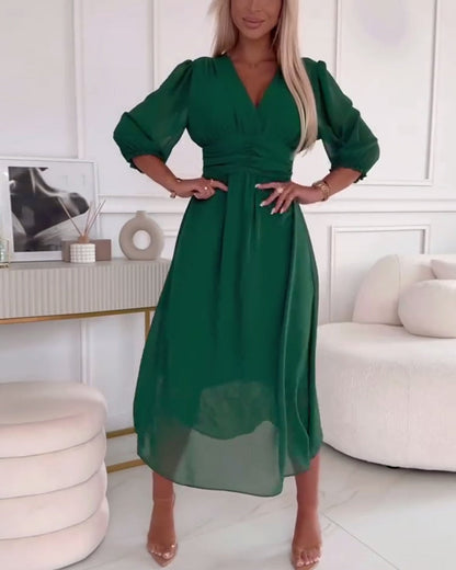 VESTIDO MIDI ENTALLADO MIRA