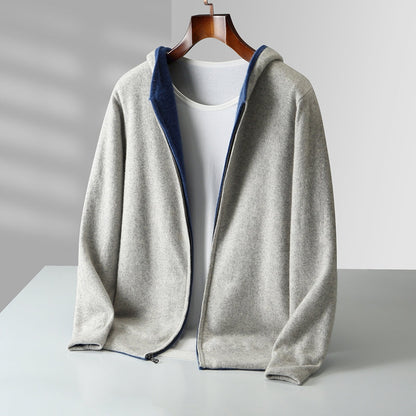 SUDADERA CON CAPUCHA REVERSIBLE DE CACHEMIRA CYRUS