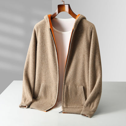 SUDADERA CON CAPUCHA REVERSIBLE DE CACHEMIRA CYRUS