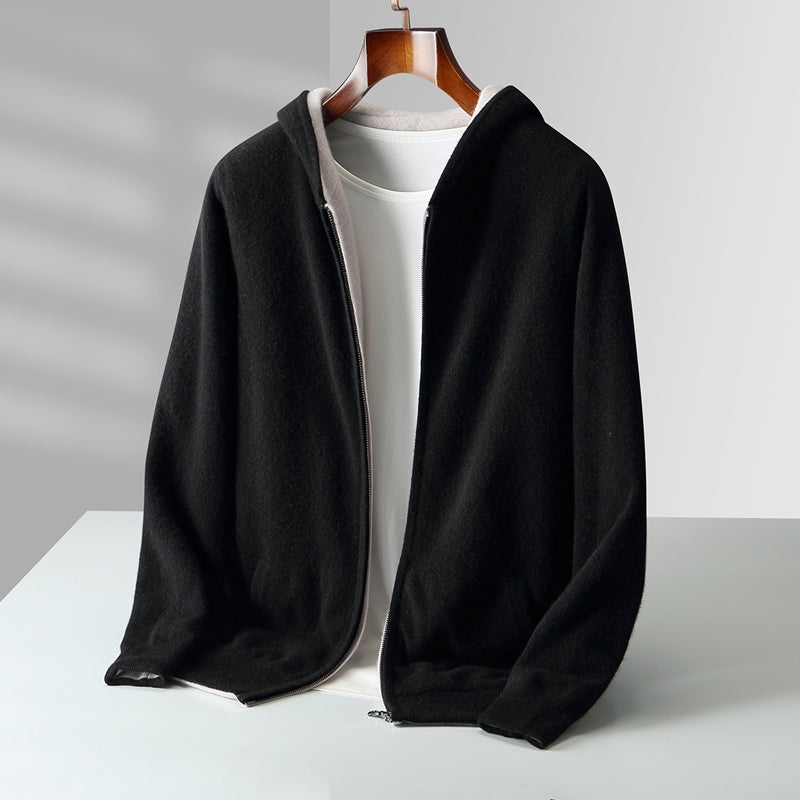 SUDADERA CON CAPUCHA REVERSIBLE DE CACHEMIRA CYRUS