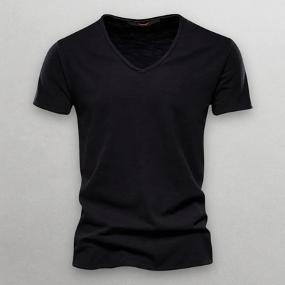 CAMISETA DE ALGODÓN CON CUELLO DE PICO NORI