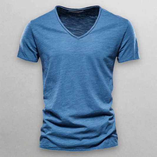 CAMISETA DE ALGODÓN CON CUELLO DE PICO NORI