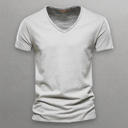 CAMISETA DE ALGODÓN CON CUELLO DE PICO NORI