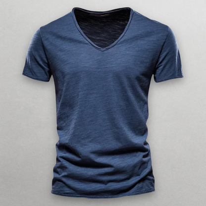 CAMISETA DE ALGODÓN CON CUELLO DE PICO NORI