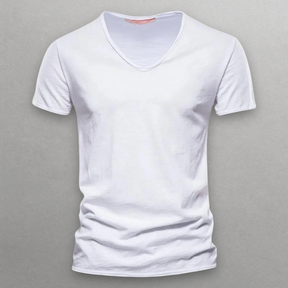 CAMISETA DE ALGODÓN CON CUELLO DE PICO NORI