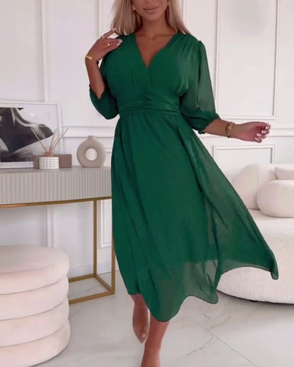 VESTIDO MIDI ENTALLADO MIRA