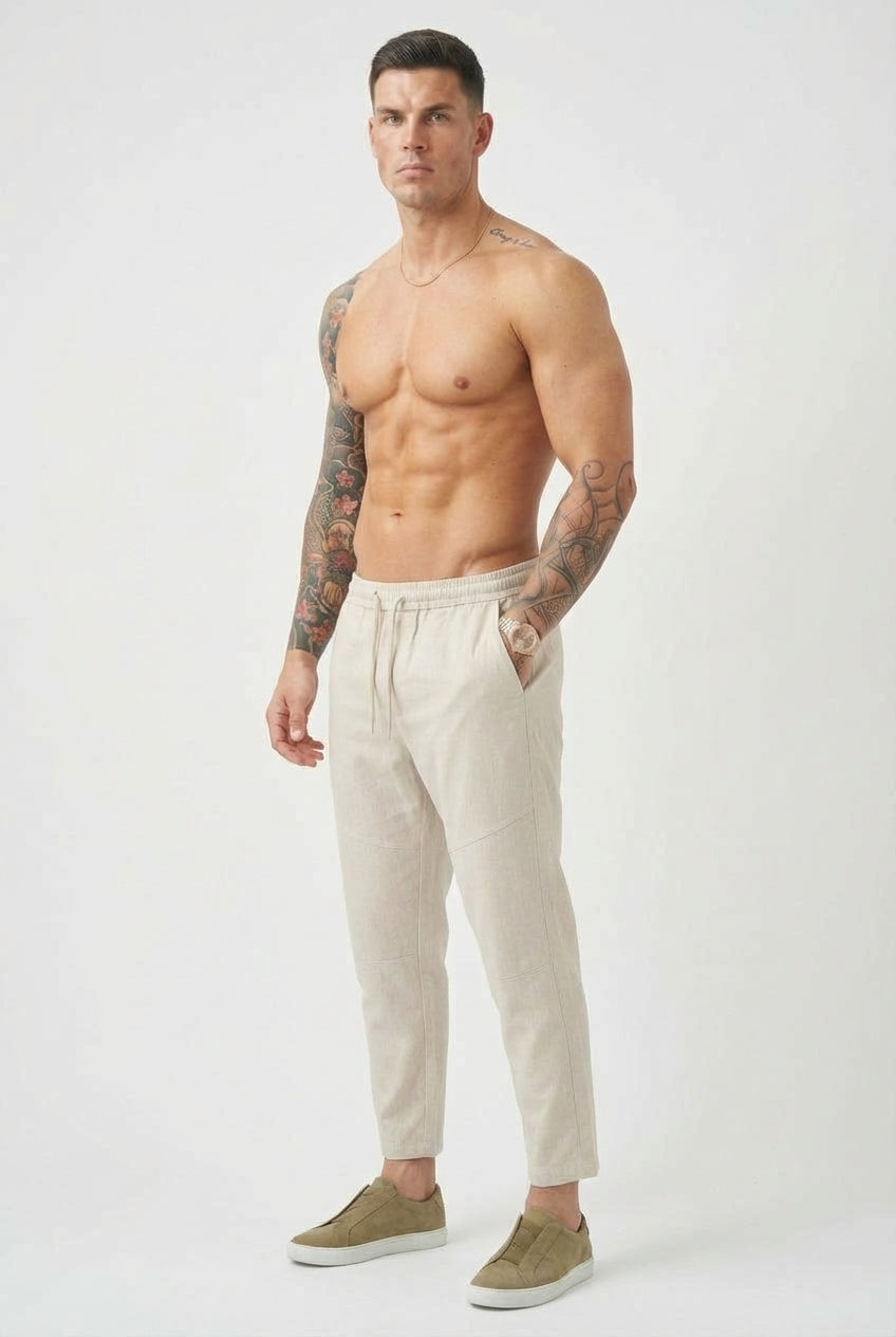 Pantalones capri de lino Kioto