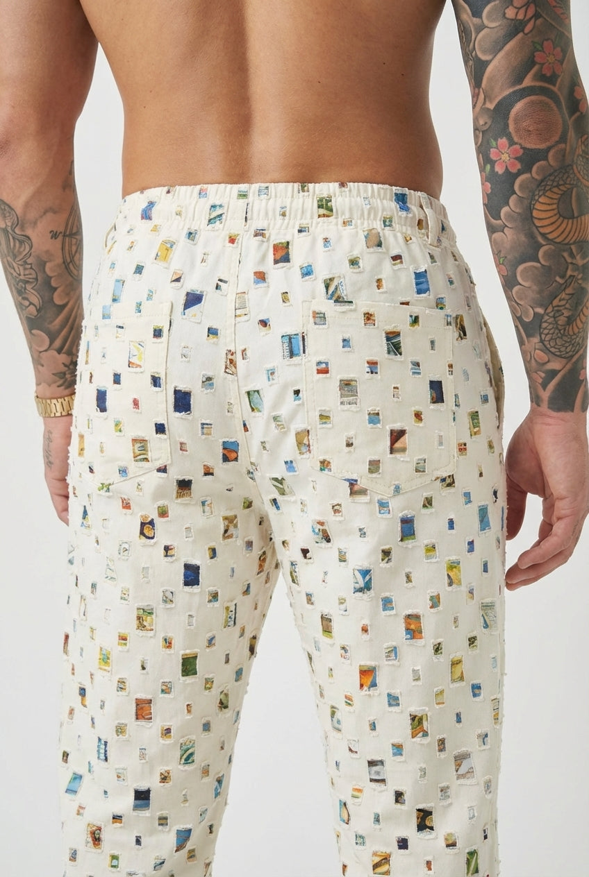 Pantalones de corte recto Mosaic